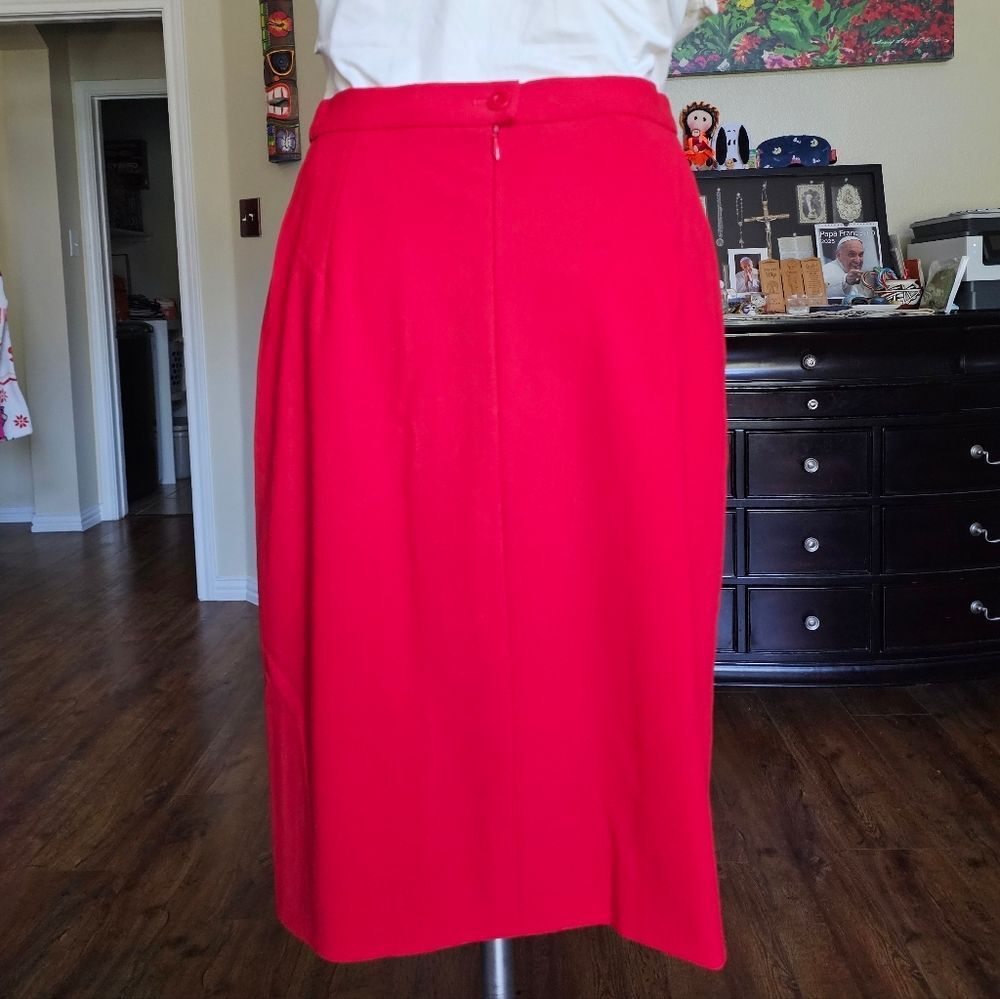 Escada Vibrant Red Midi Skirt